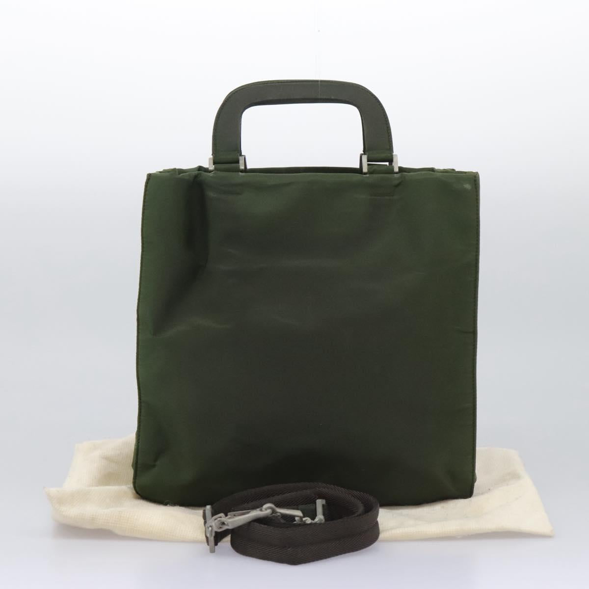 Prada Tessuto Green Synthetic Handbag (Pre-Owned)