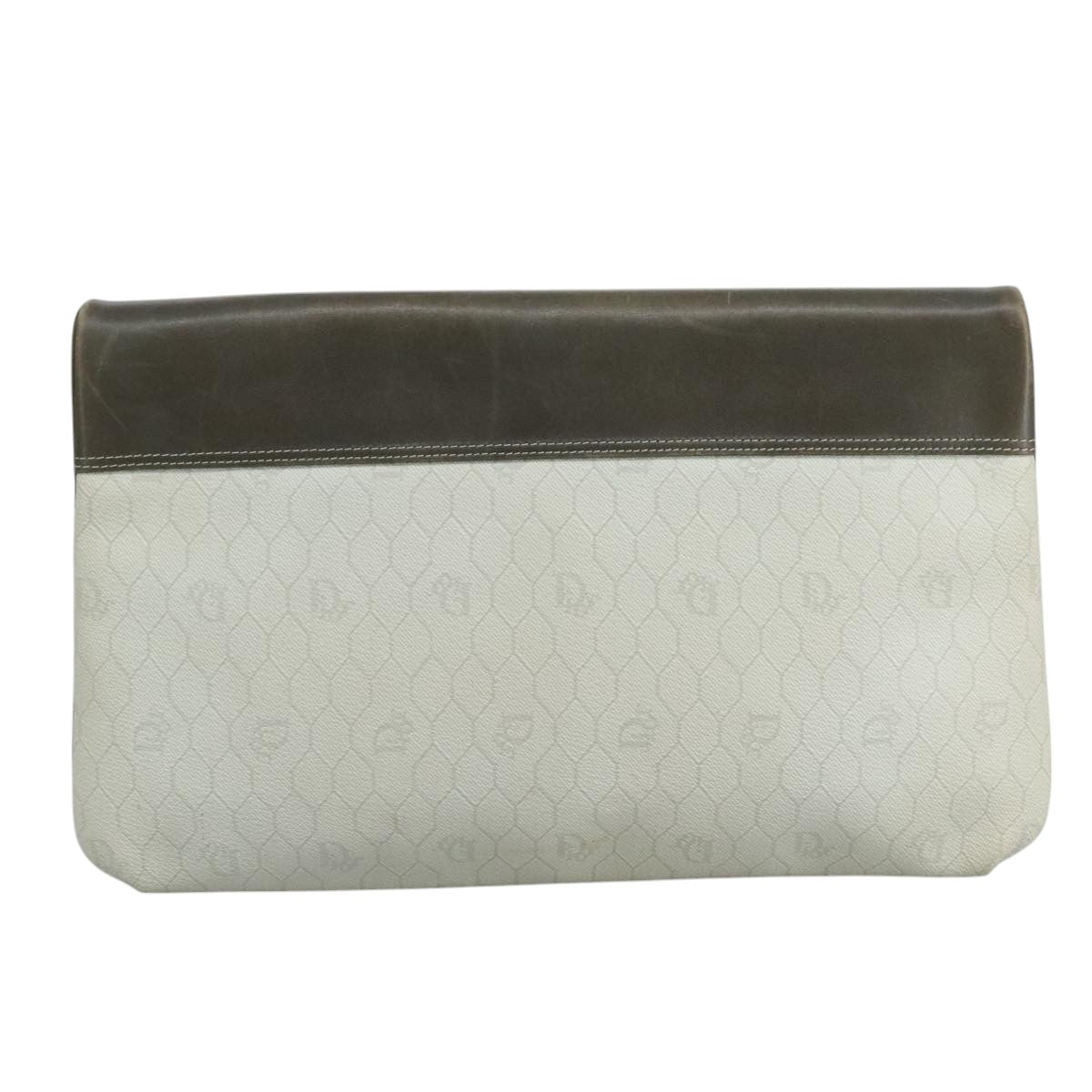 Dior Honeycomb White Canvas Shoulder Bag (Pre-Owned)