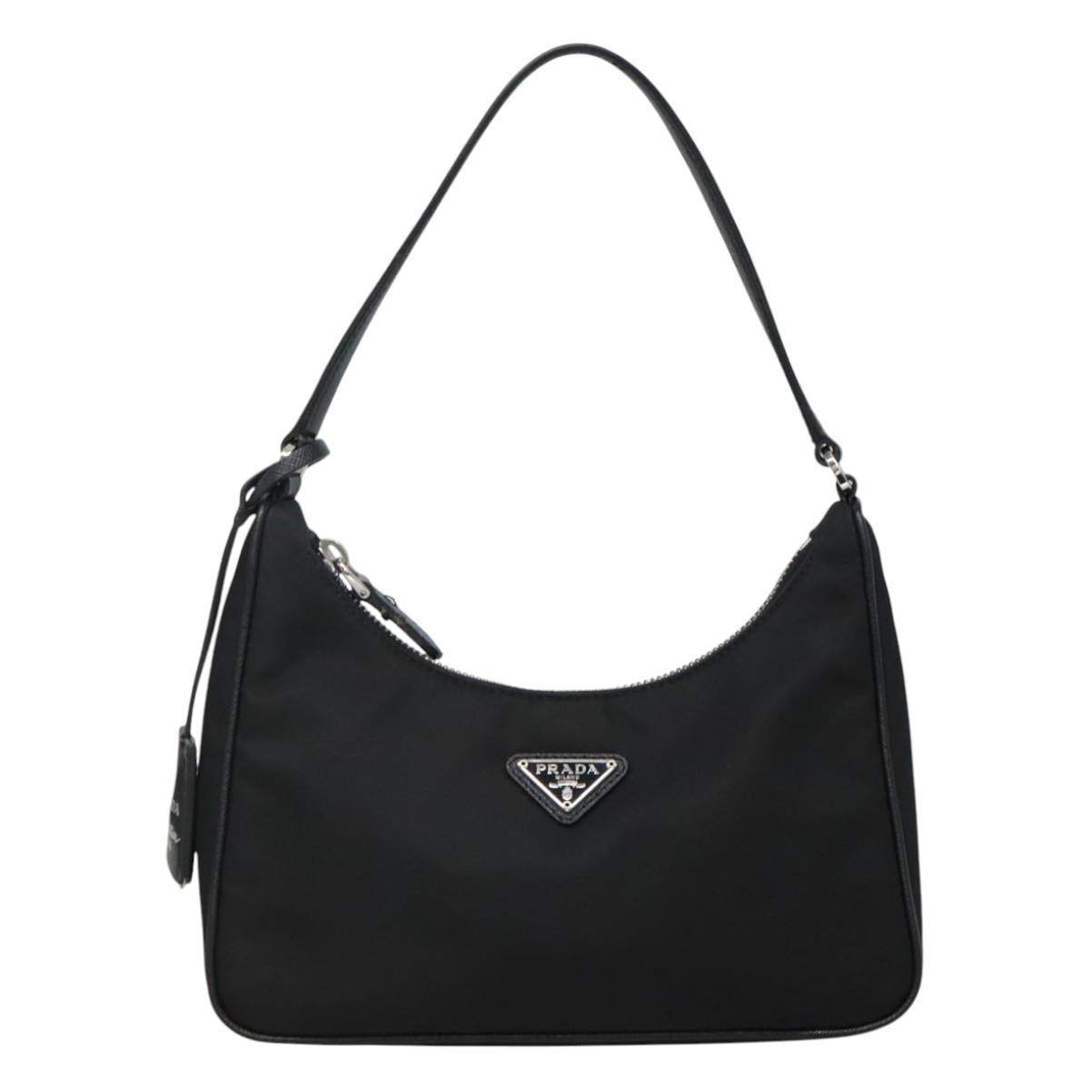 Prada Re-Edition Black Canvas Shoulder Bag (Pre-Owned)