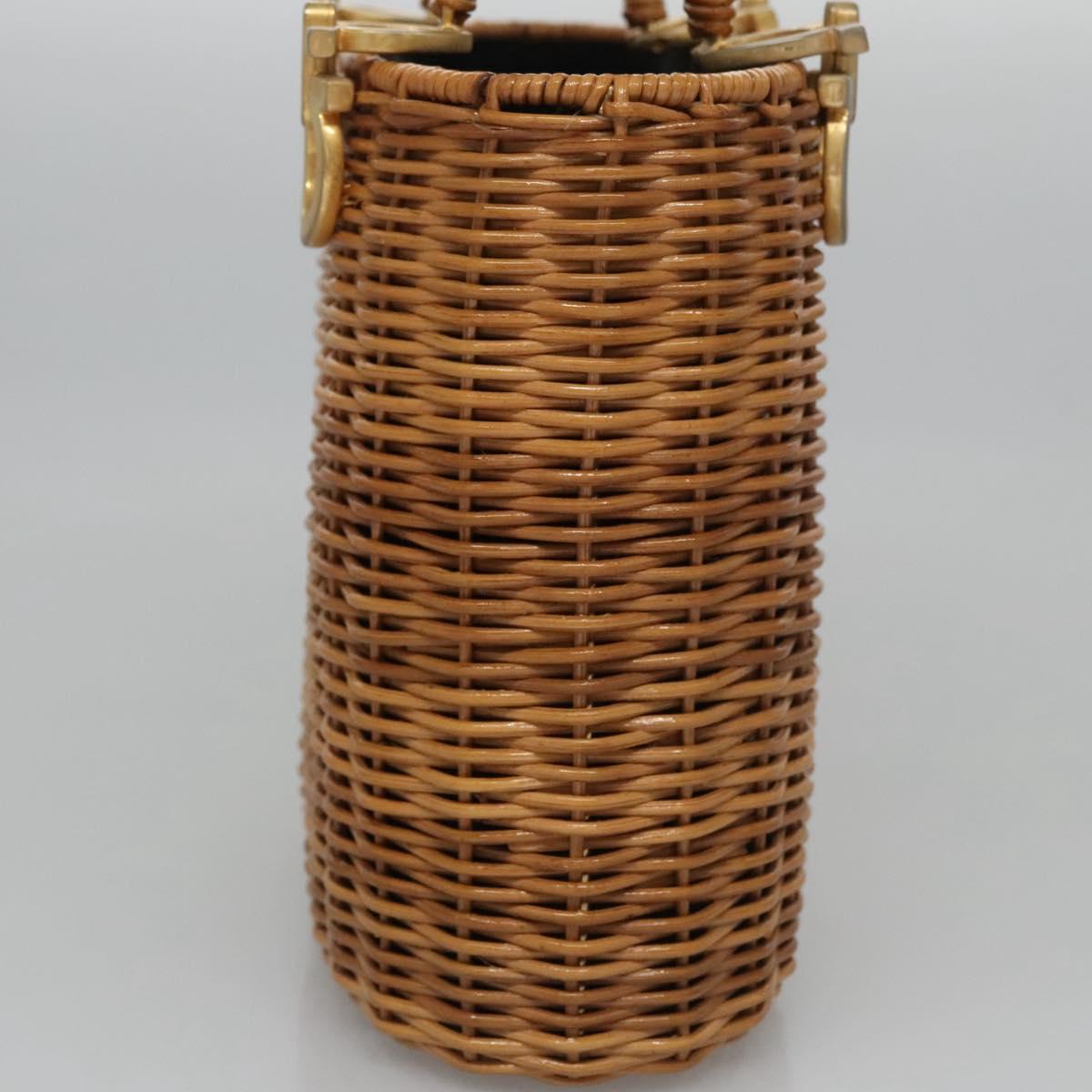 Salvatore Ferragamo Gancini Brown Wicker Handbag (Pre-Owned)