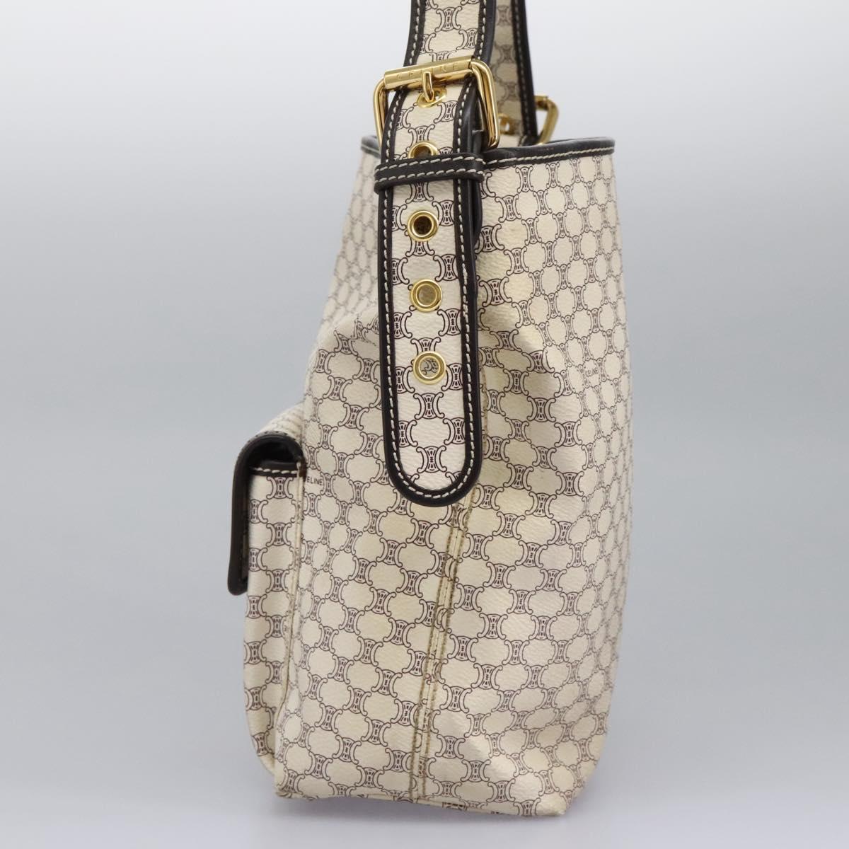 Céline Macadam White Canvas Shoulder Bag (Pre-Owned)