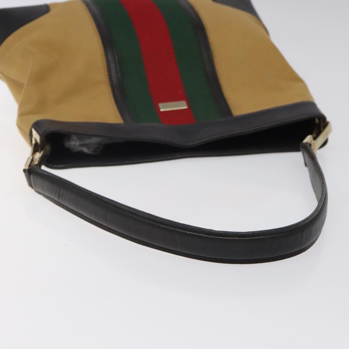 Gucci Sherry Beige Canvas Shoulder Bag (Pre-Owned)