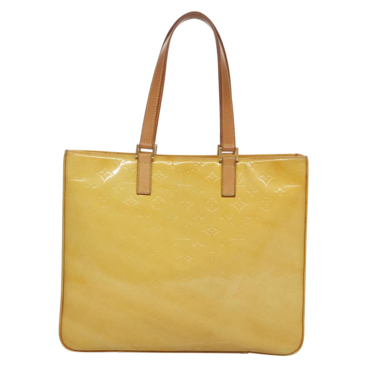 Louis Vuitton Columbus Yellow Patent Leather Tote Bag (Pre-Owned)