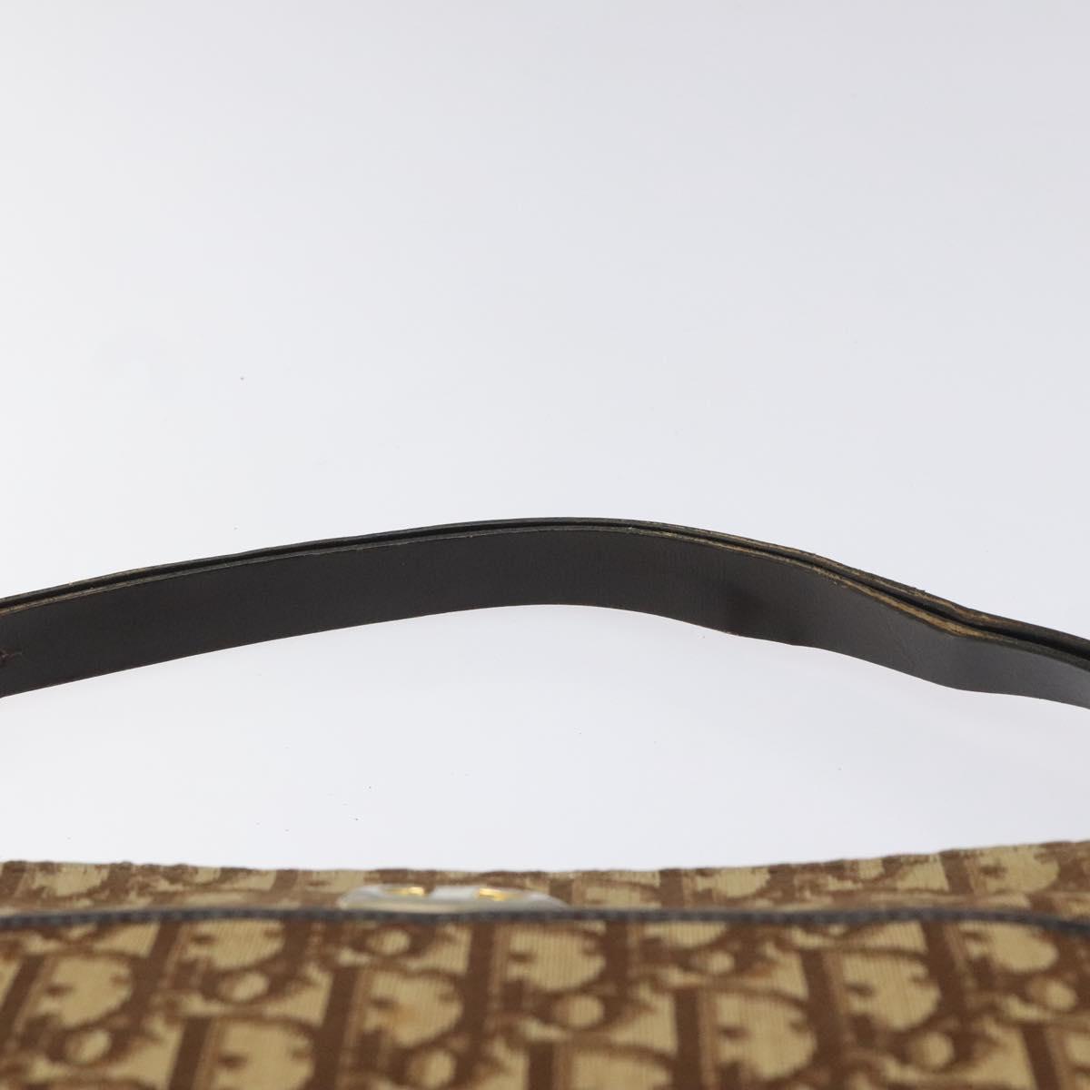 Dior Trotter Brown Canvas Shoulder Bag (Pre-Owned)
