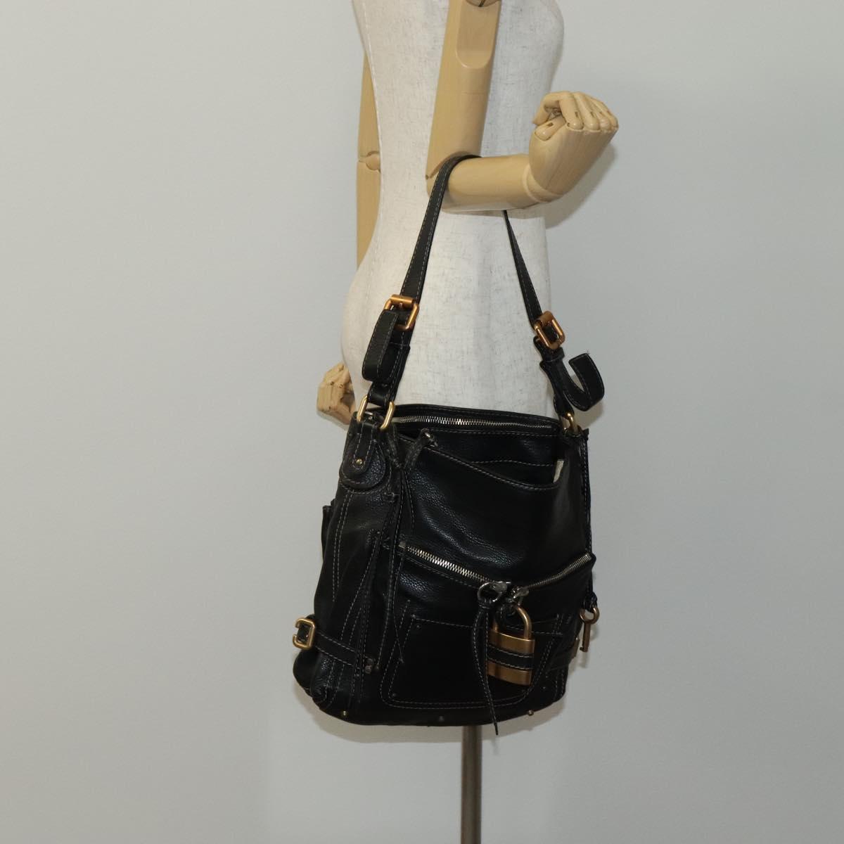 Chloé Paddington Black Leather Shoulder Bag (Pre-Owned)