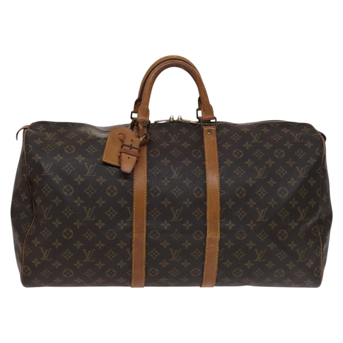 Louis Vuitton Keepall 55 Brown Canvas Travel Bag (Pre-Owned)