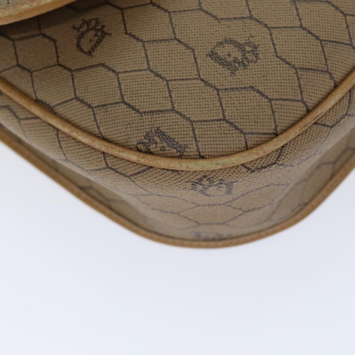 Dior Honeycomb Brown Canvas Shoulder Bag (Pre-Owned)