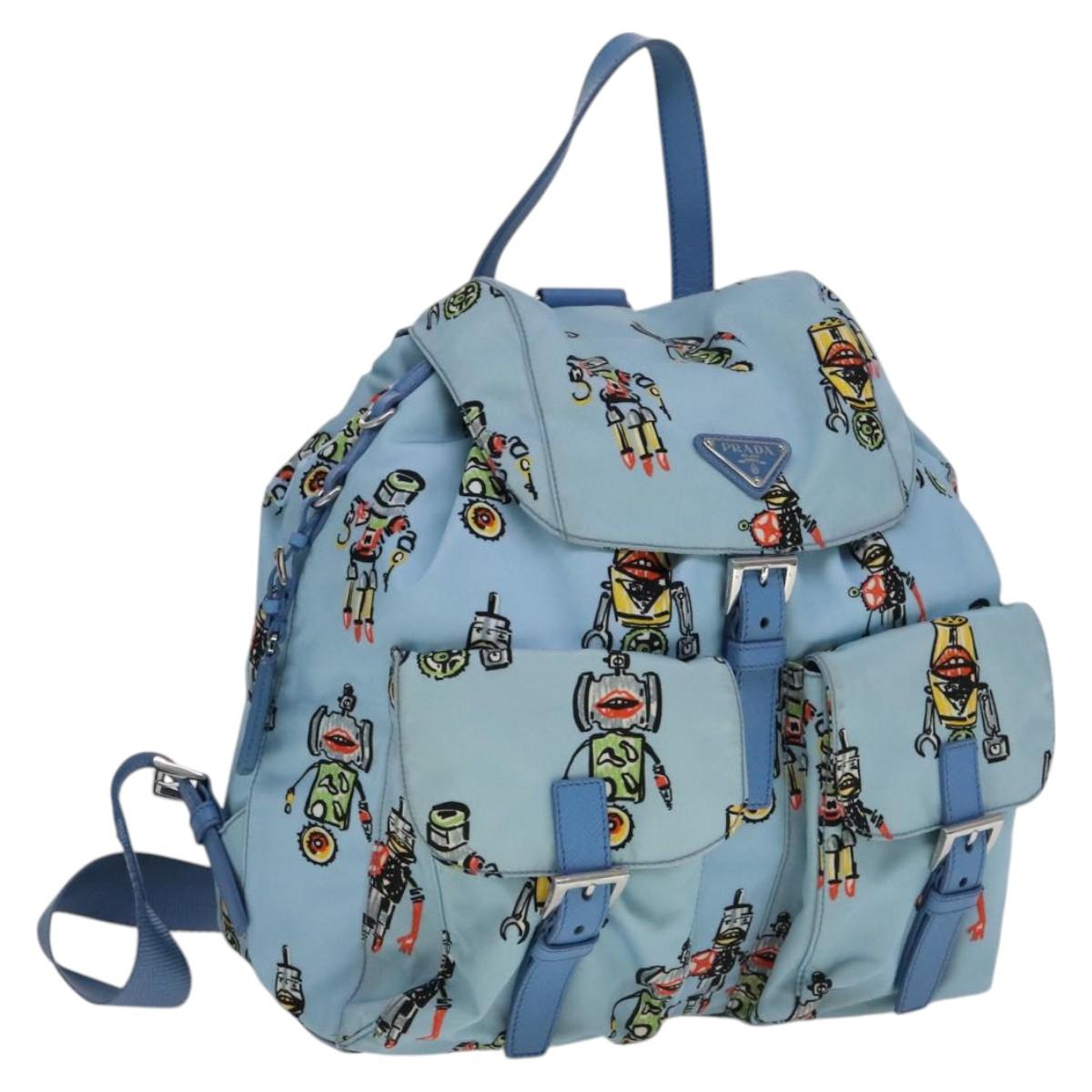 Prada Robot Blue Synthetic Backpack Bag (Pre-Owned)