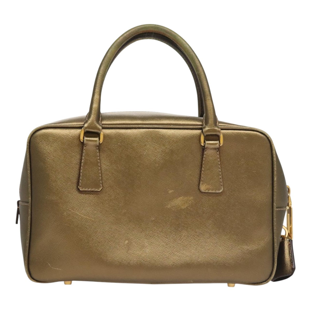 Prada Bauletto Gold Leather Handbag (Pre-Owned)