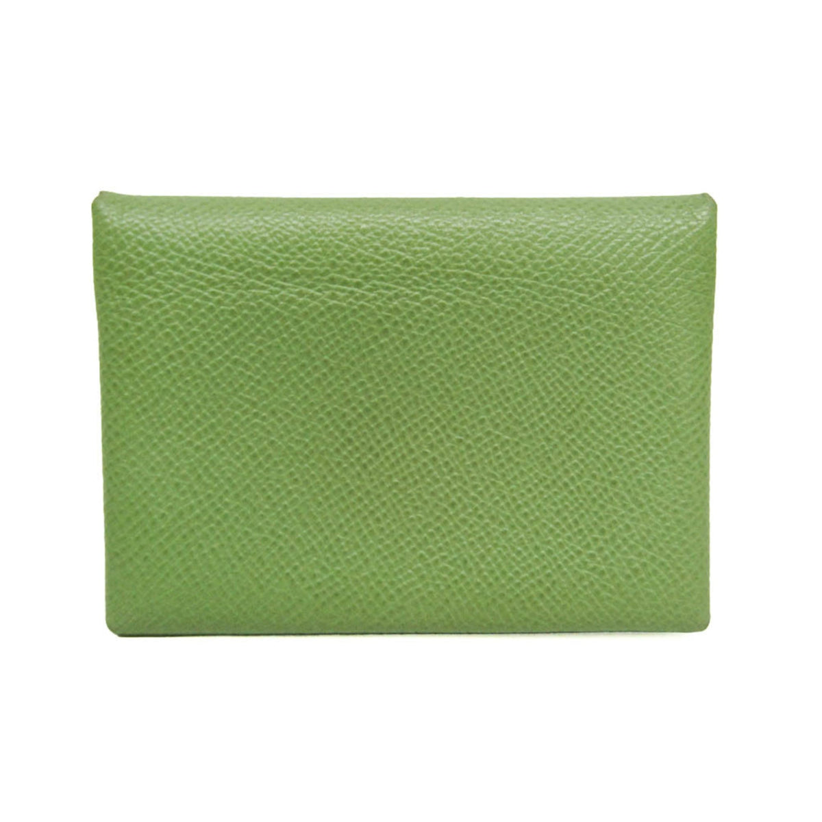 Hermes Calvi Duo Card Holder Epsom Green Leather Card Holders Accessory (Pre-Owned)