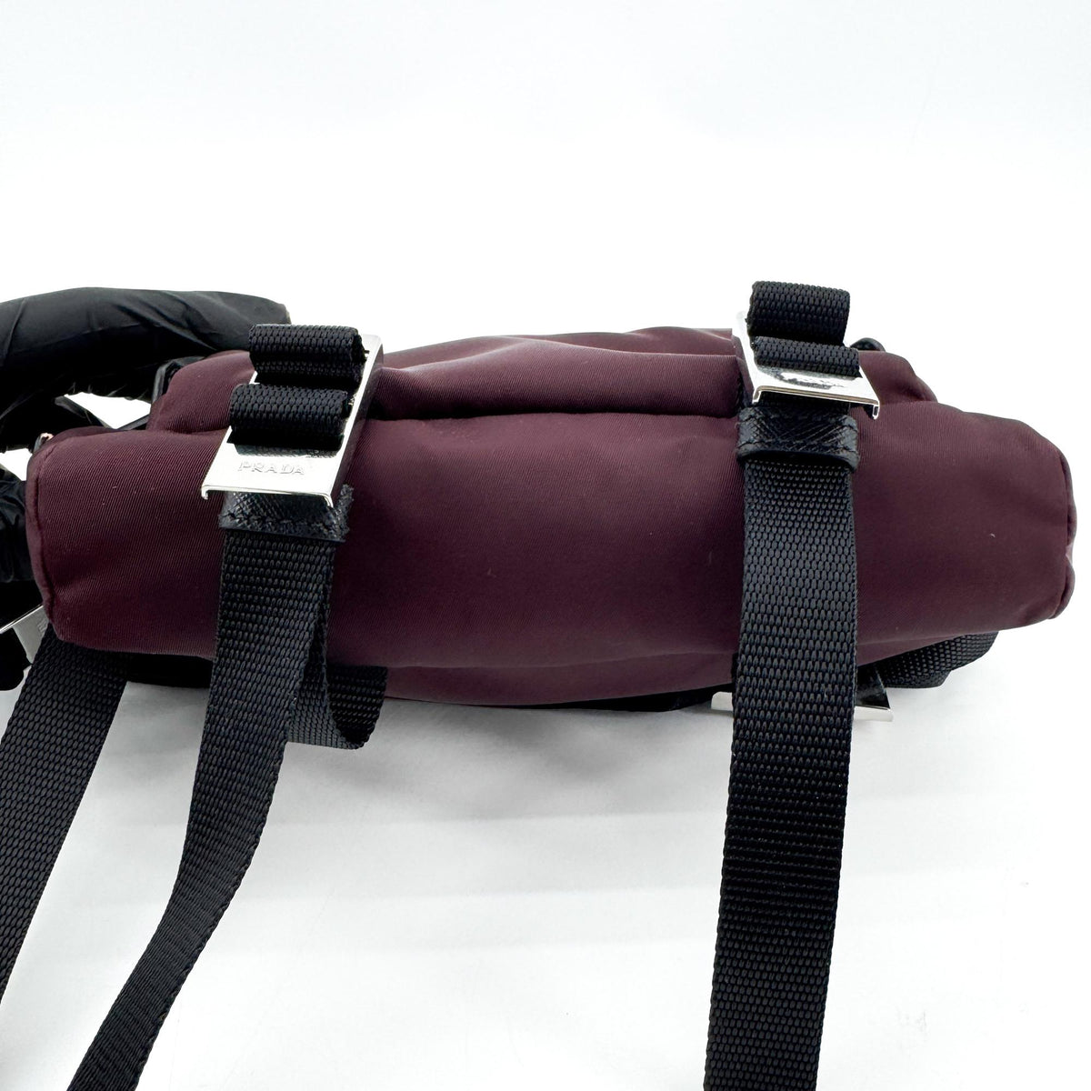 Prada Technical Zip Tessuto Burgundy Nylon Crossbody Bag Bag (Pre-Owned)
