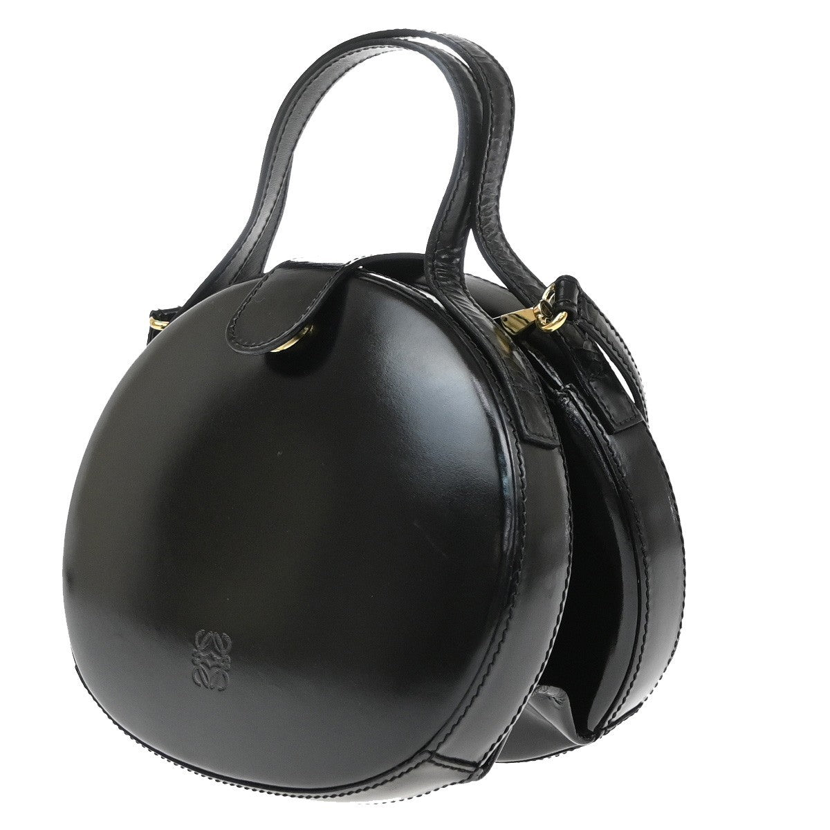 Loewe Anagram Leather Black Patent_Leather Tote Bag Bag (Pre-Owned)