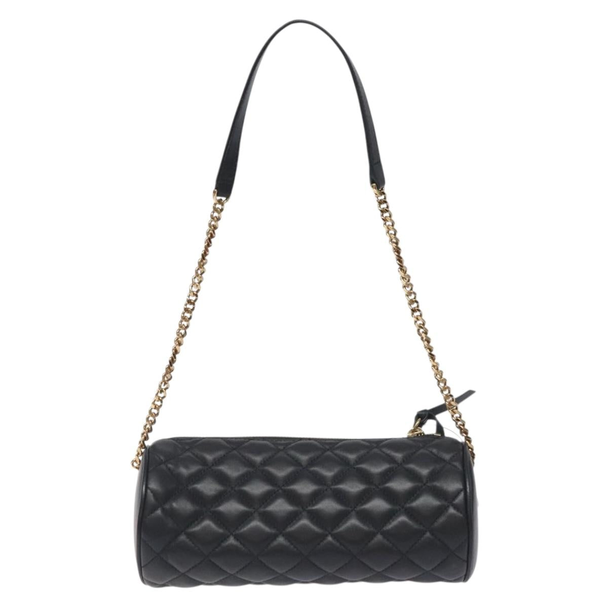 Versace Medusa Black Leather Shoulder Bag (Pre-Owned)