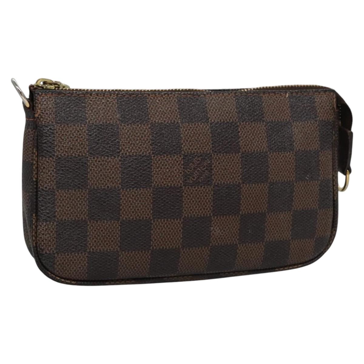 Louis Vuitton Mini Pochette Accessoires Brown Canvas Clutch Bag (Pre-Owned)
