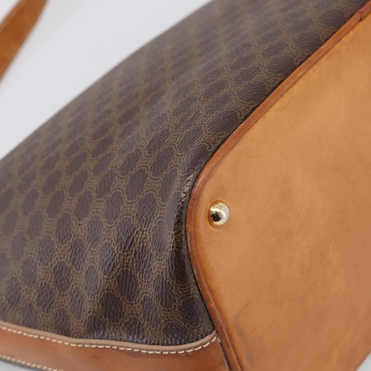 Celine Macadam Shoulder Pvc Leather Brown Canvas Crossbody Bag Bag (Pre-Owned)