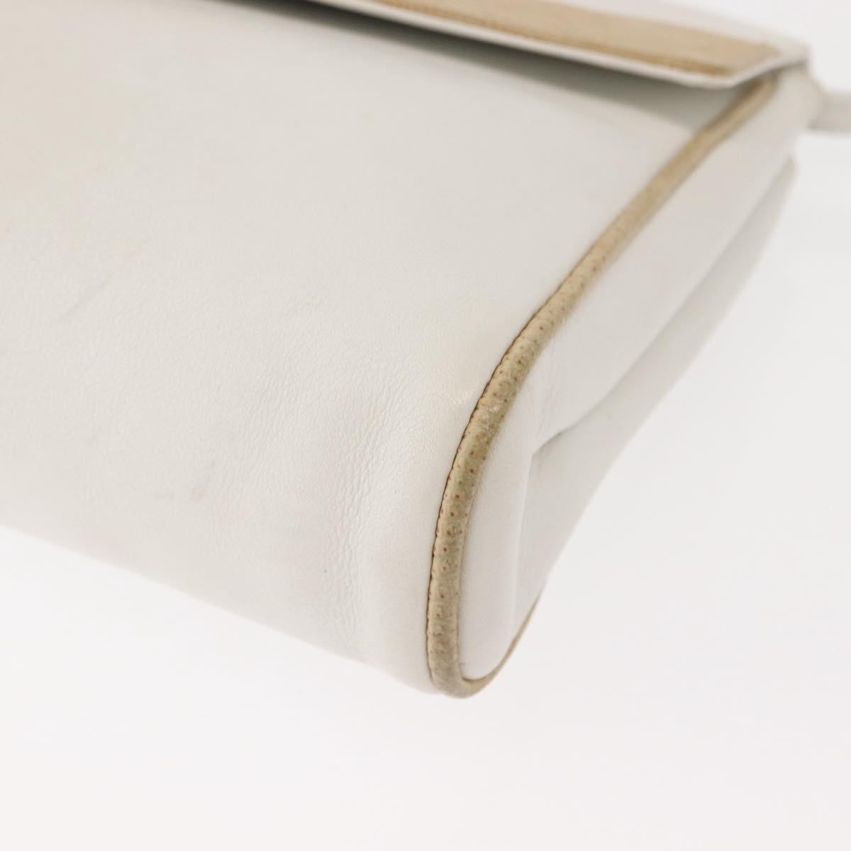 Celine Shoulder Leather White Leather Shoulder Bag Bag (Pre-Owned)