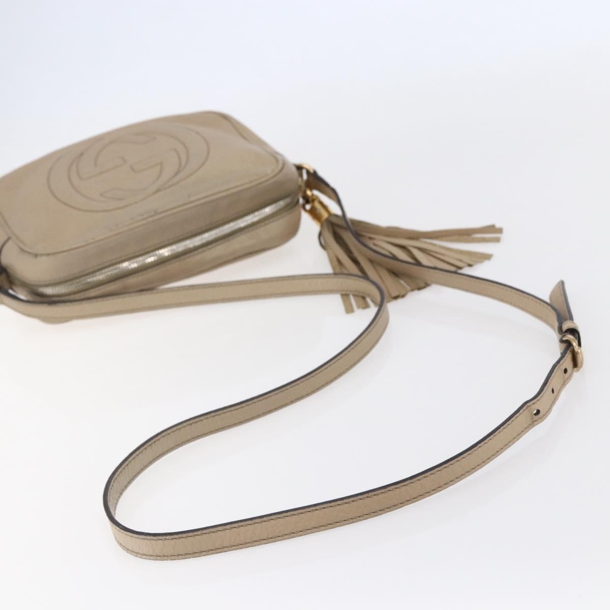 Gucci Soho Disco Leather Beige Leather Shoulder Bag Bag (Pre-Owned)