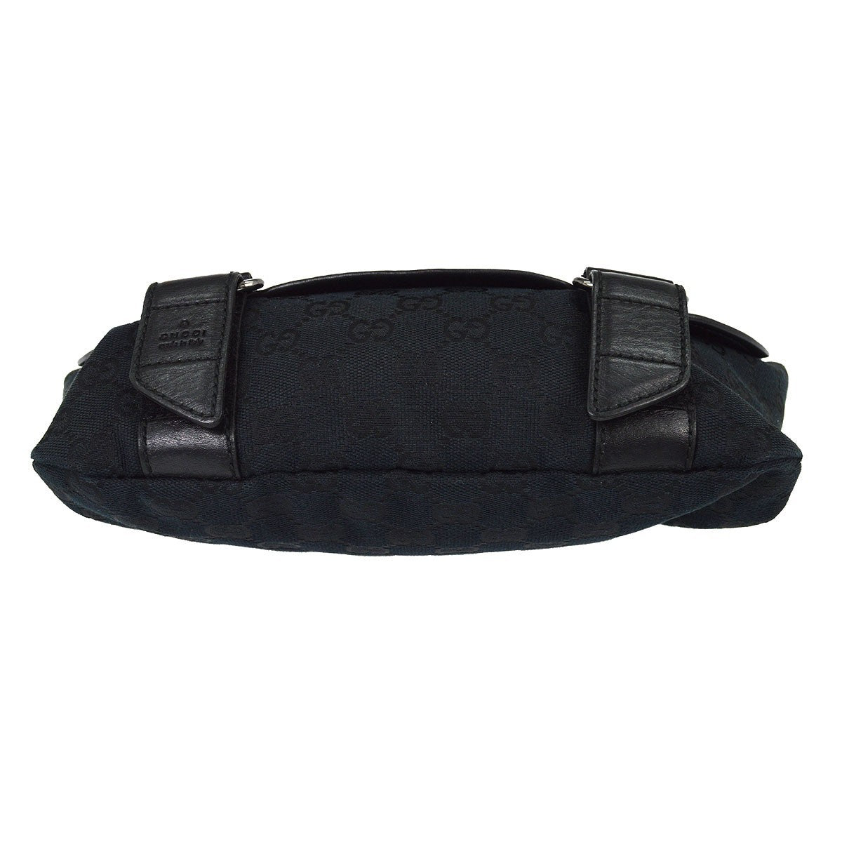 Gucci Waist Belt Bag (Outlet) Gg Canvas And Leather Black Canvas Crossbody Bag Bag (Pre-Owned)