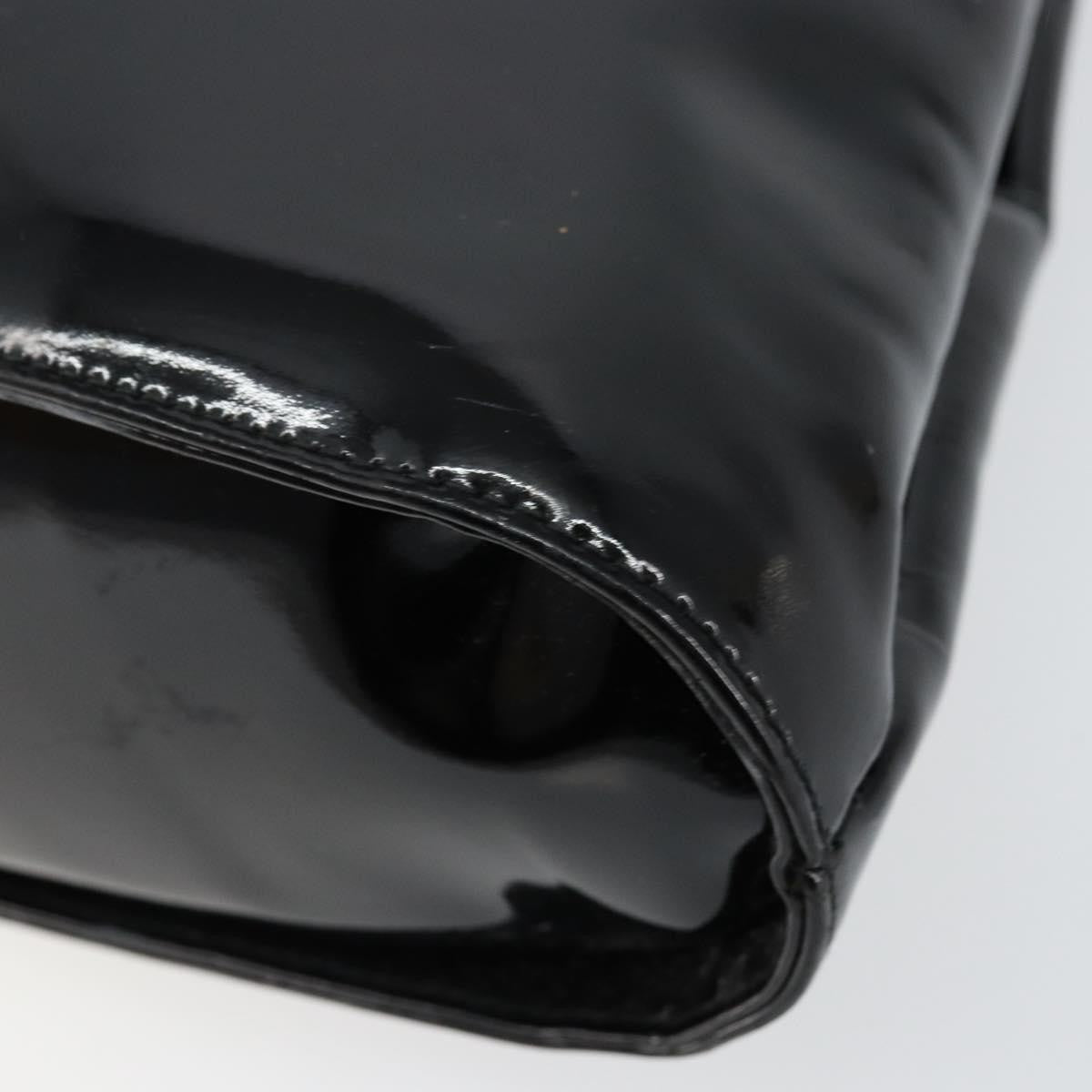 Salvatore Ferragamo Wanda Patent Leather Black Patent_Leather Handbag (Pre-Owned)