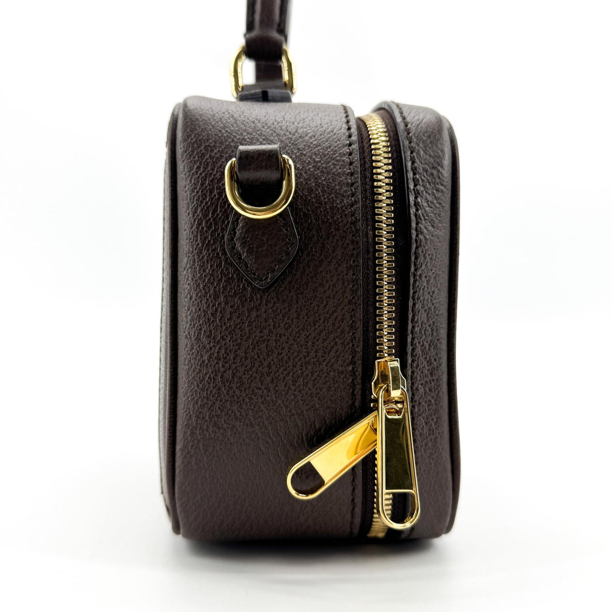 Gucci Ophidia Zip Around Top Handle Gg Coated Canvas With Leather Brown Canvas Handbag (Pre-Owned)