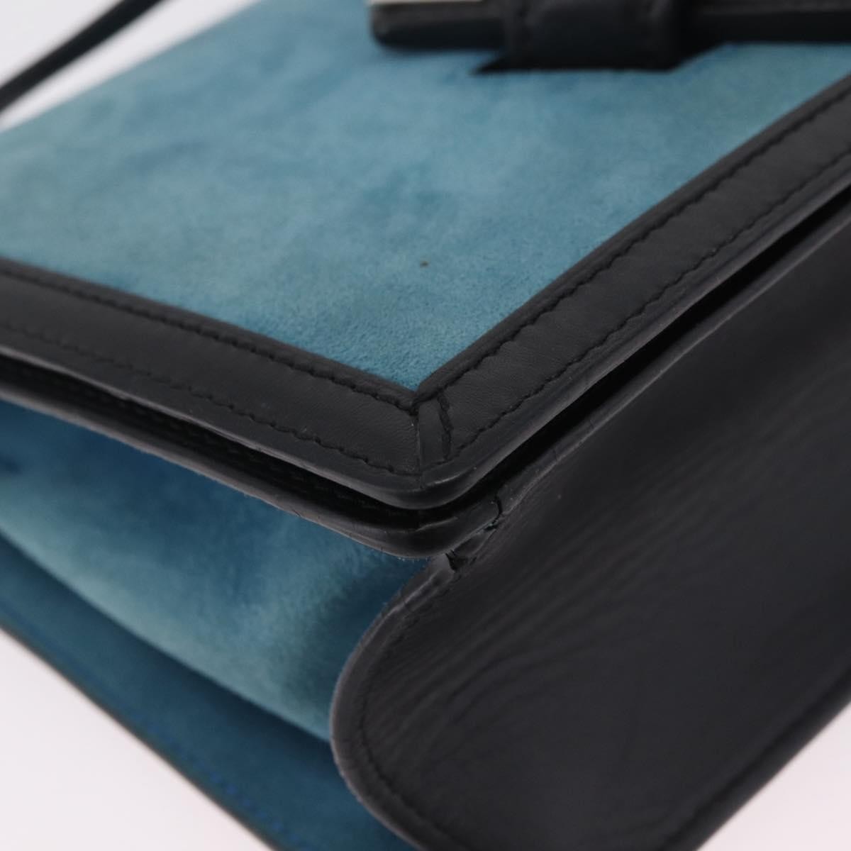 Loewe Barcelona Suede With Leather Blue Suede Shoulder Bag Bag (Pre-Owned)