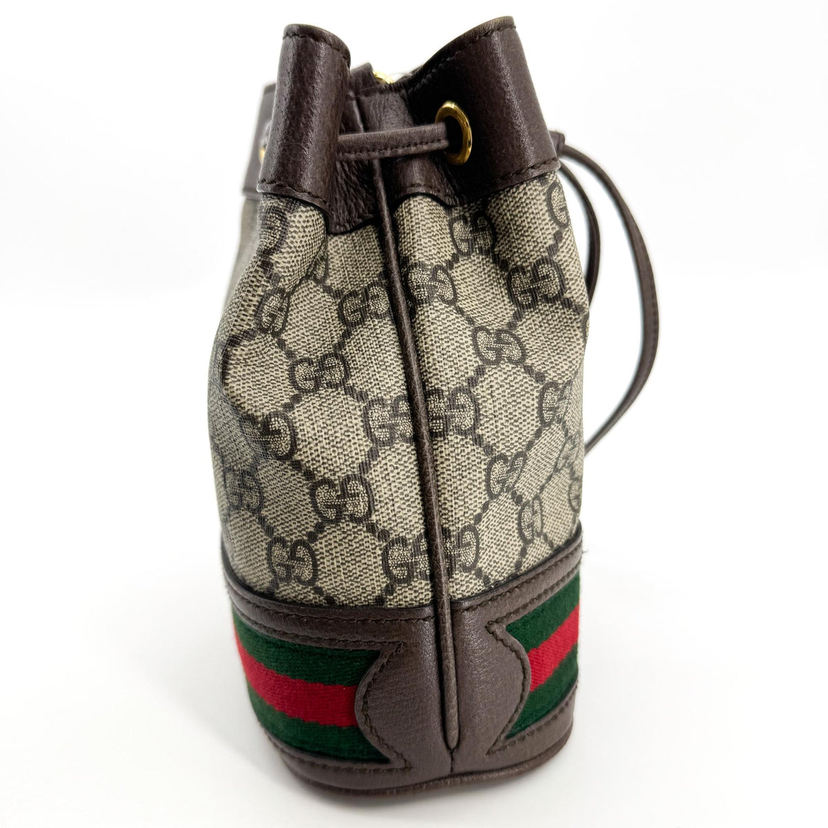 Gucci Ophidia Bucket Gg Coated Canvas Brown Canvas Handbag (Pre-Owned)