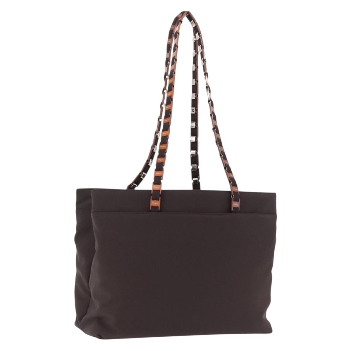 Salvatore Ferragamo Gancini Canvas Brown Canvas Crossbody Bag Bag (Pre-Owned)