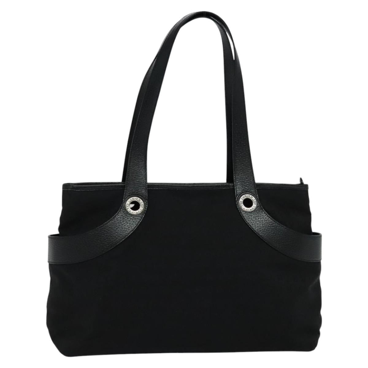 Bvlgari Logomania Canvas Black Canvas Shoulder Bag Bag (Pre-Owned)