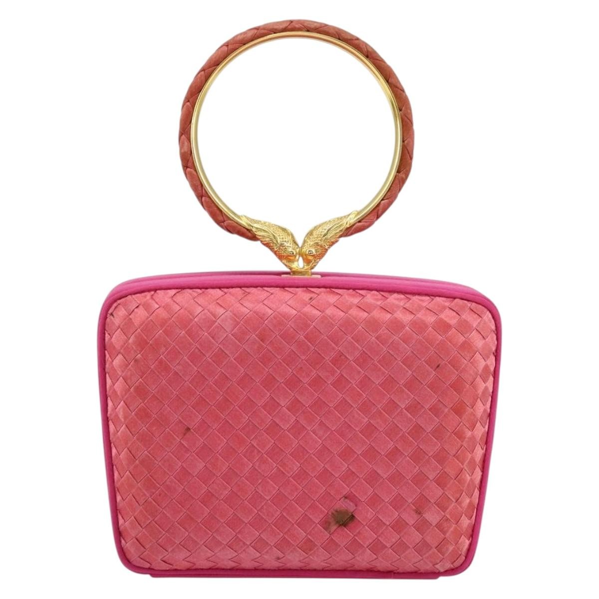 Bottega Veneta Intrecciato Clutch Satin Pink Satin Clutche & Pouche Bag (Pre-Owned)