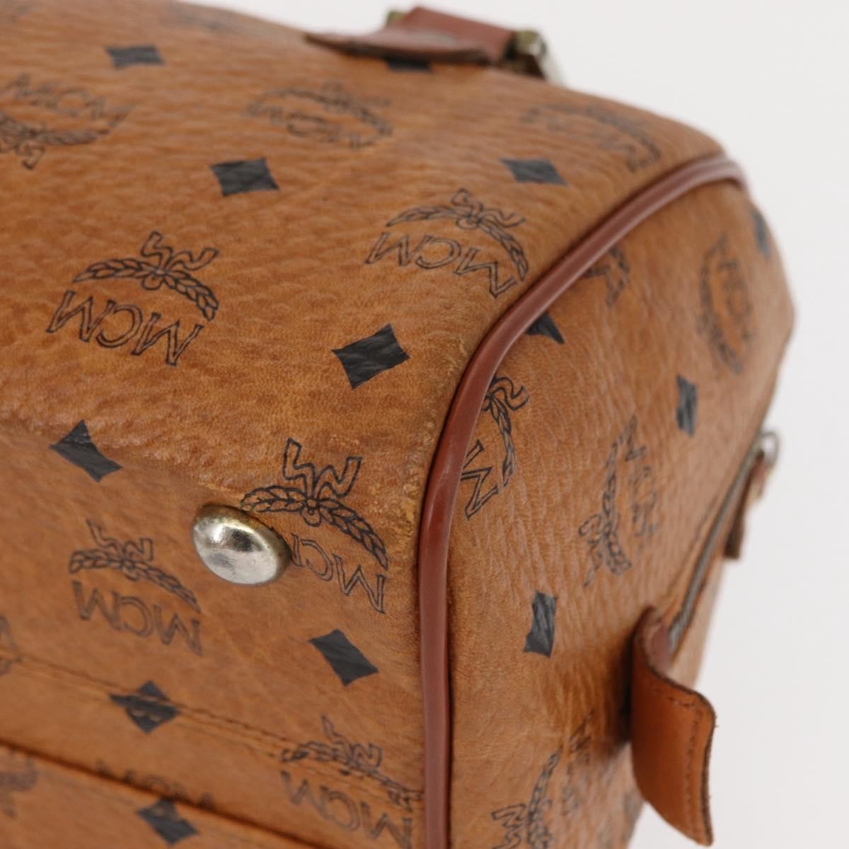 MCM Visetos Logogramme Canvas And Leather Brown Canvas Handbag (Pre-Owned)