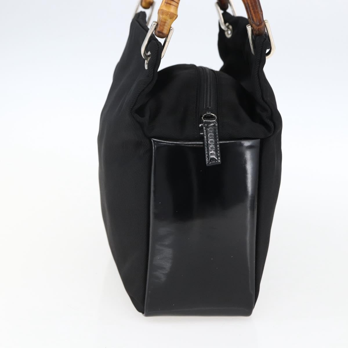 Gucci Vintage Bamboo Handle Tote Nylon Black Nylon Tote Bag Bag (Pre-Owned)