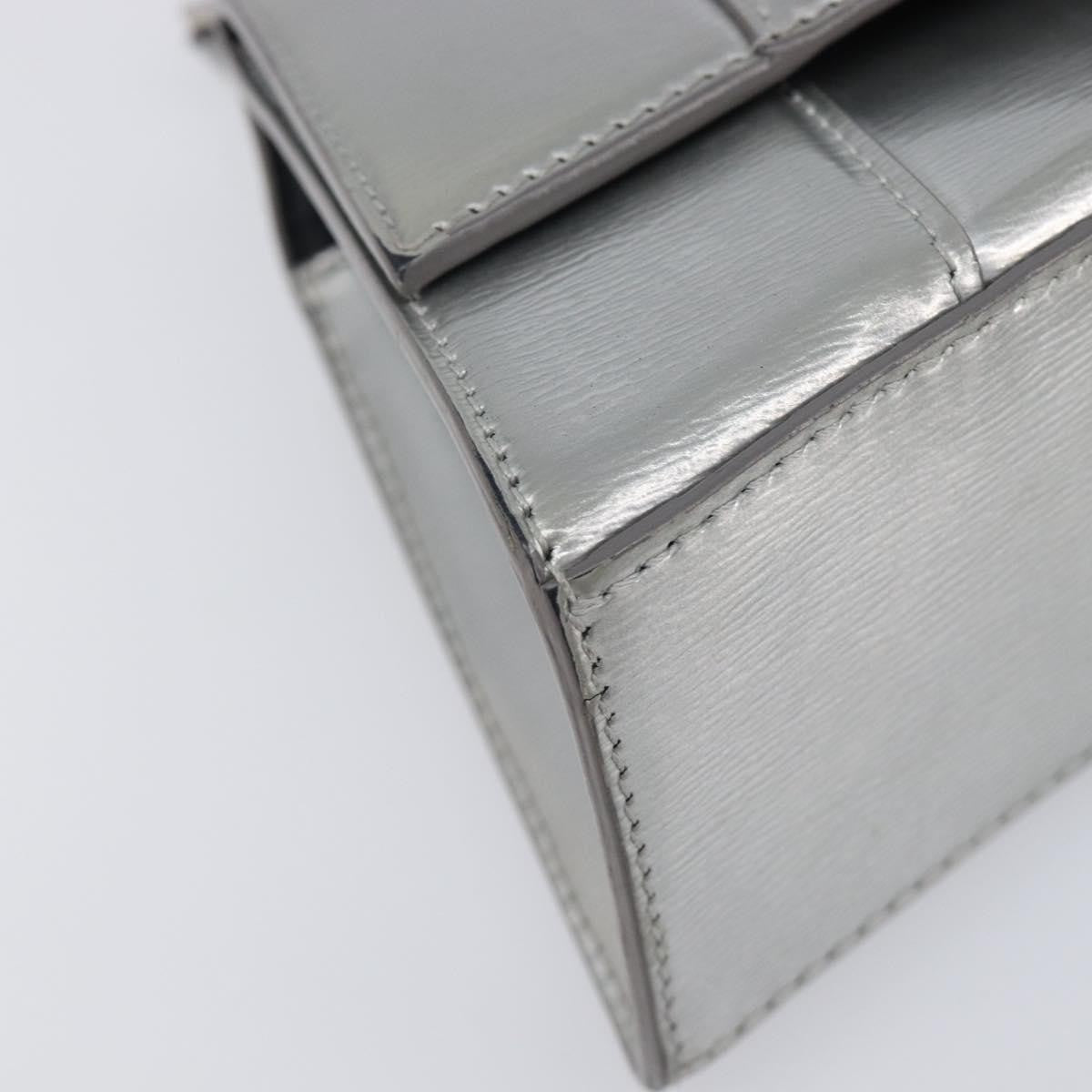 Balenciaga Hourglass Top Handle Leather Silver Leather Handbag (Pre-Owned)