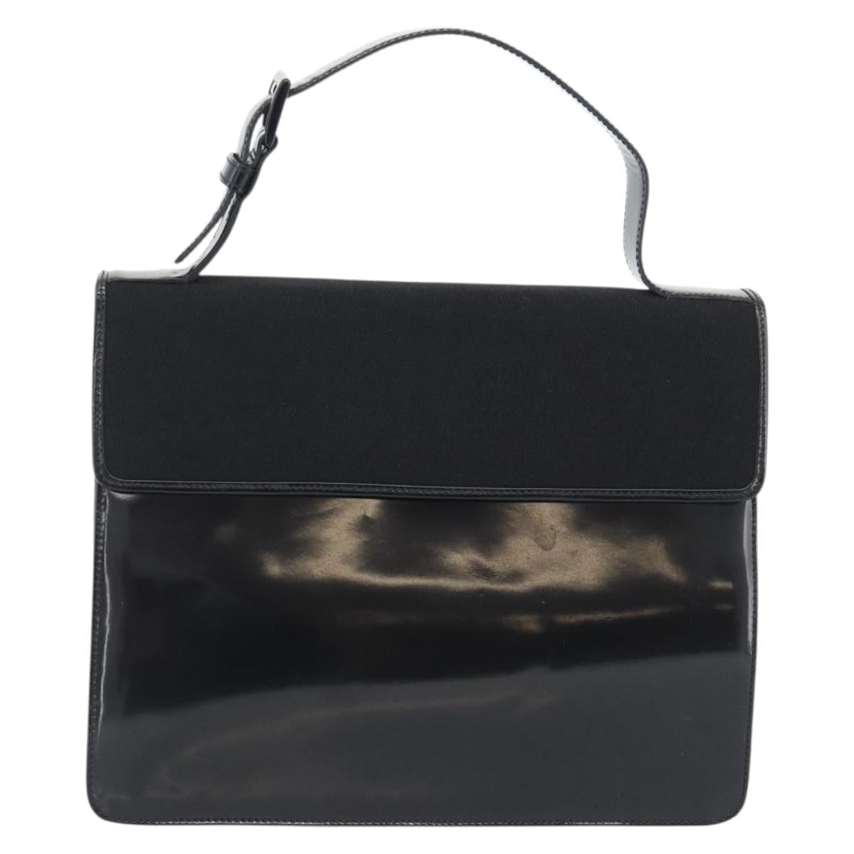Prada Vintage Patent Leather Black Patent_Leather Handbag (Pre-Owned)
