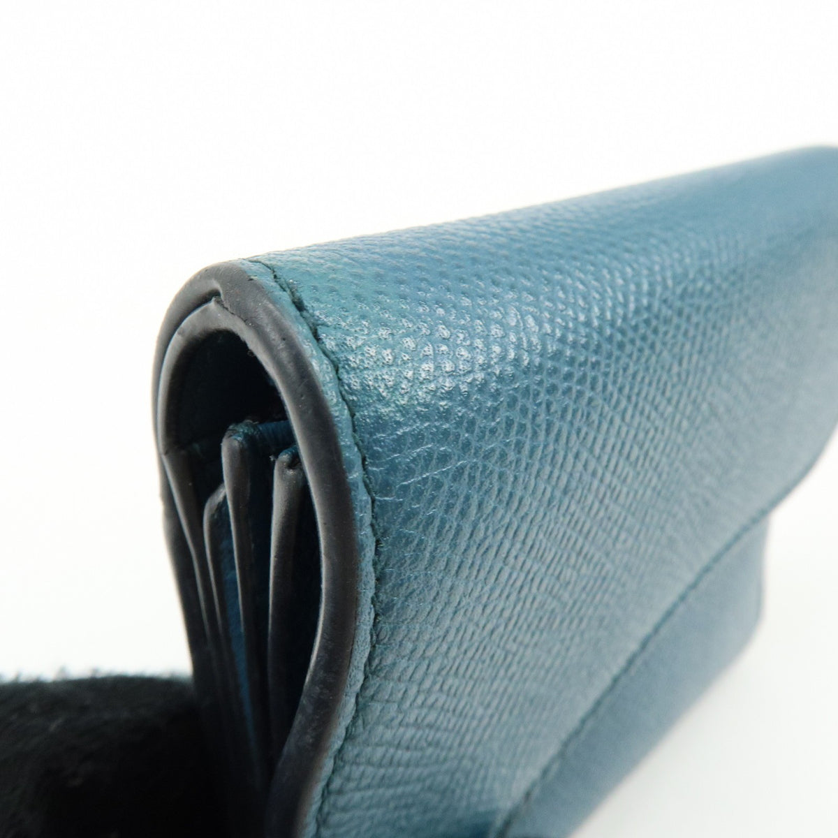 Christian Dior Saddle Flap Leather Blue Leather Wallets Accessory (Pre-Owned)