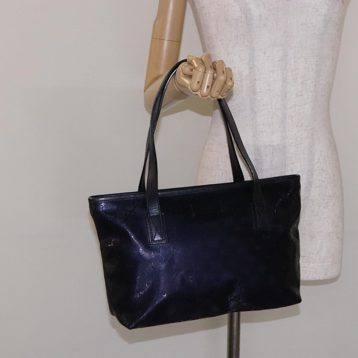 Gucci Plus Tote Gg Imprime Navy Canvas Tote Bag Bag (Pre-Owned)