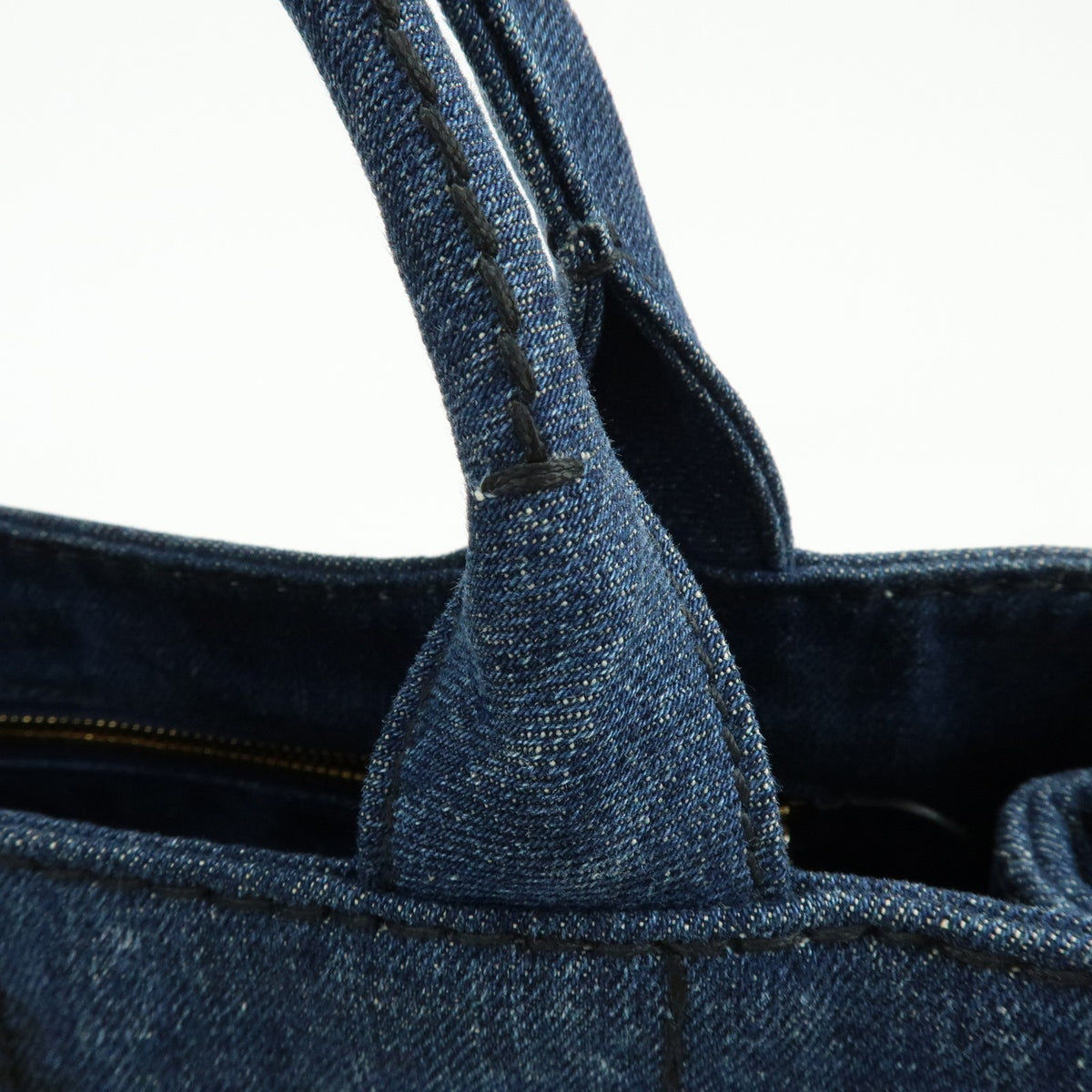 Prada Canapa Convertible Denim Blue Denim_Jeans Tote Bag Bag (Pre-Owned)