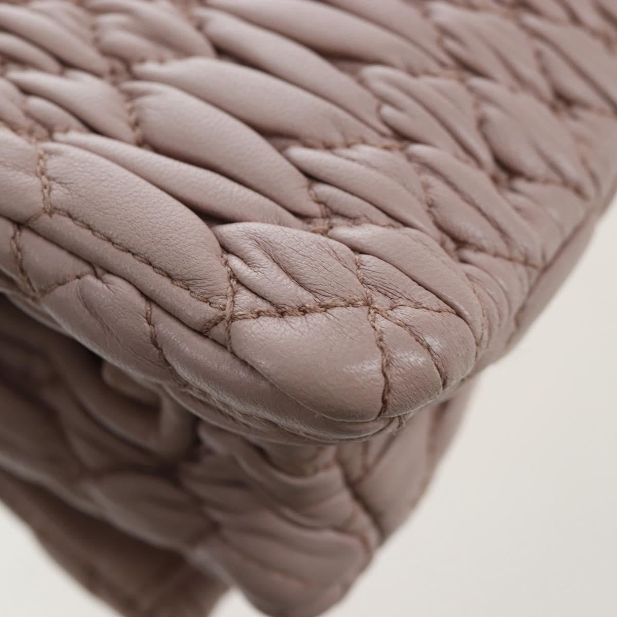 Miu Miu Crystal Clutch Matelasse Leather Pink Leather Clutche & Pouche Bag (Pre-Owned)