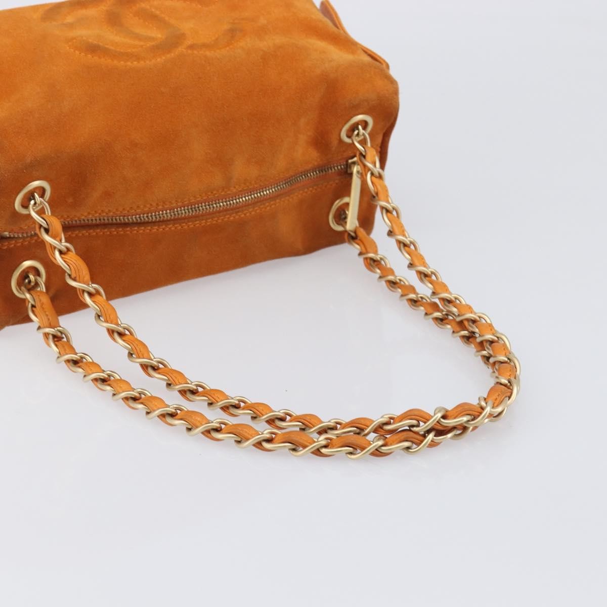 Chanel Coco Mark Suede Orange Suede Shoulder Bag Bag (Pre-Owned)