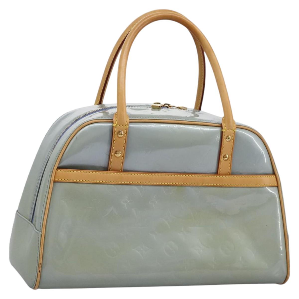 Louis Vuitton Tompkins Square Grey Patent Leather Handbag (Pre-Owned)