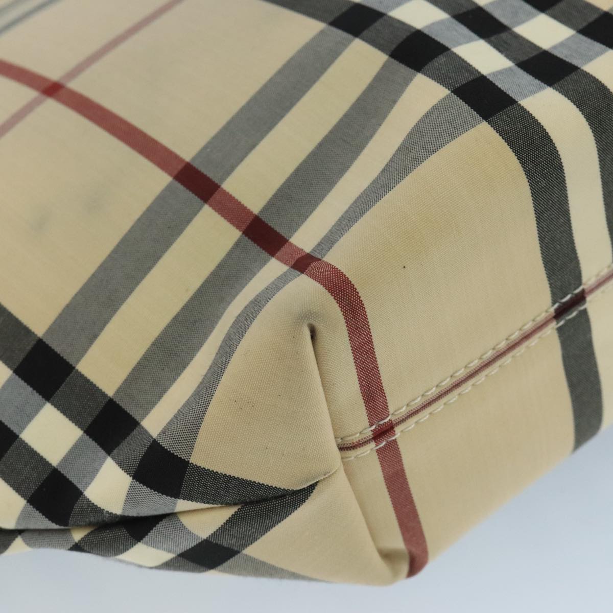 Burberry Nova Check Beige Canvas Tote Bag (Pre-Owned)