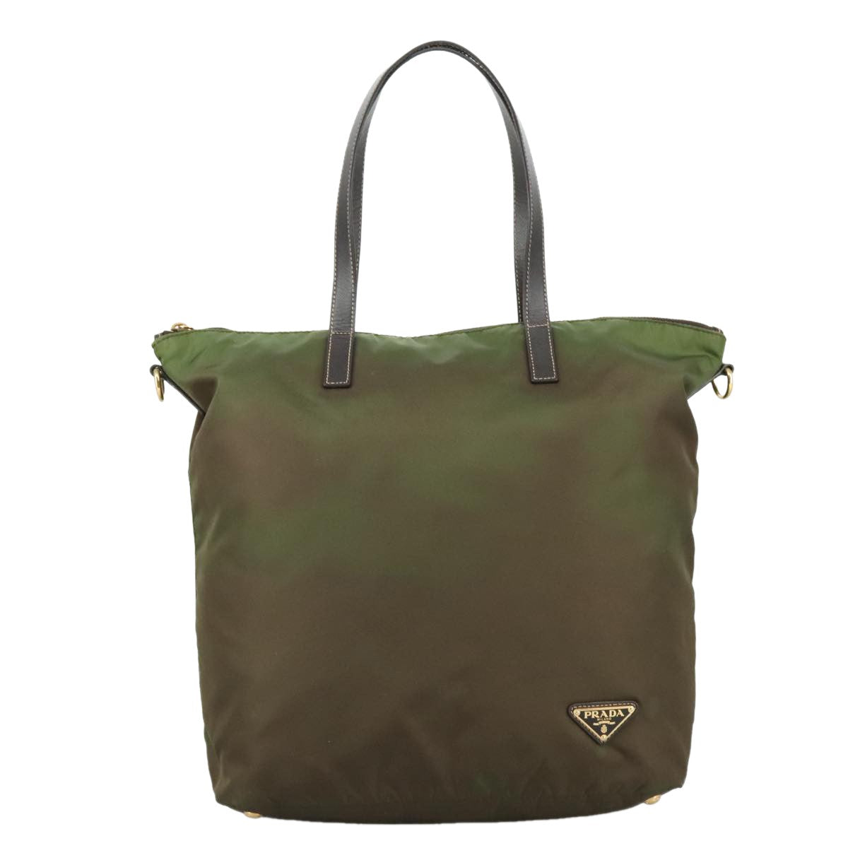 Prada Tessuto Khaki Synthetic Tote Bag (Pre-Owned)