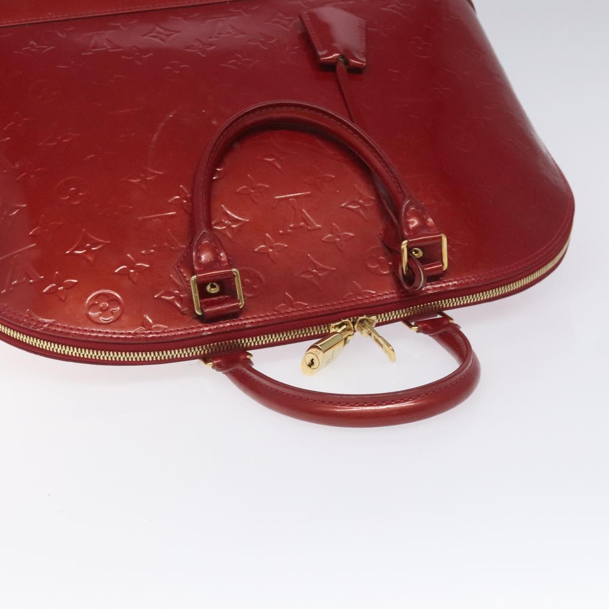 Louis Vuitton Alma Burgundy Patent Leather Handbag (Pre-Owned)