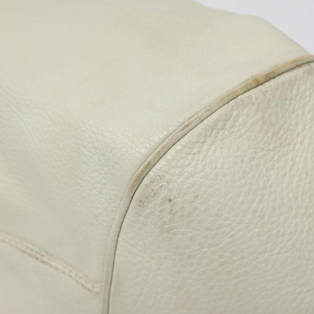 Salvatore Ferragamo Gancini White Leather Tote Bag (Pre-Owned)