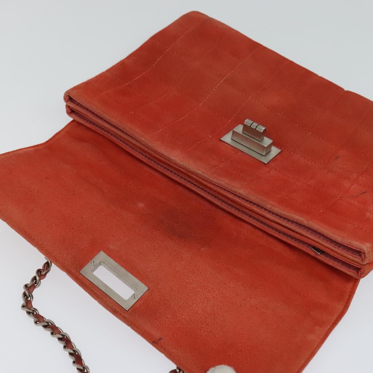 Chanel Chocolate Bar Red Suede Shoulder Bag (Pre-Owned)
