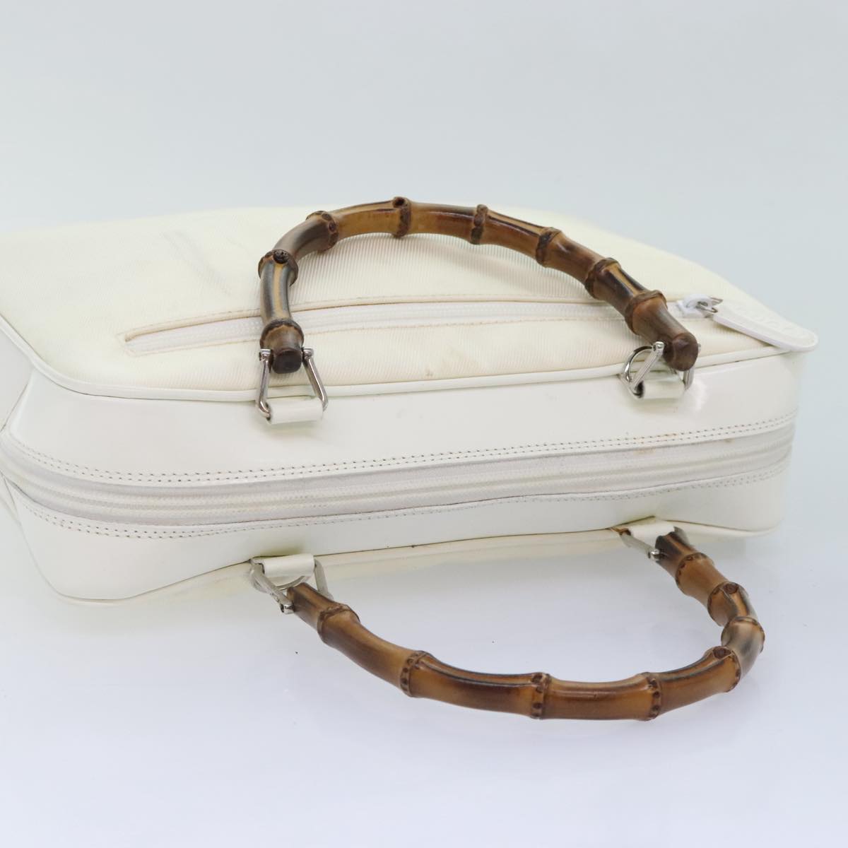 Gucci Bamboo White Leather Handbag (Pre-Owned)