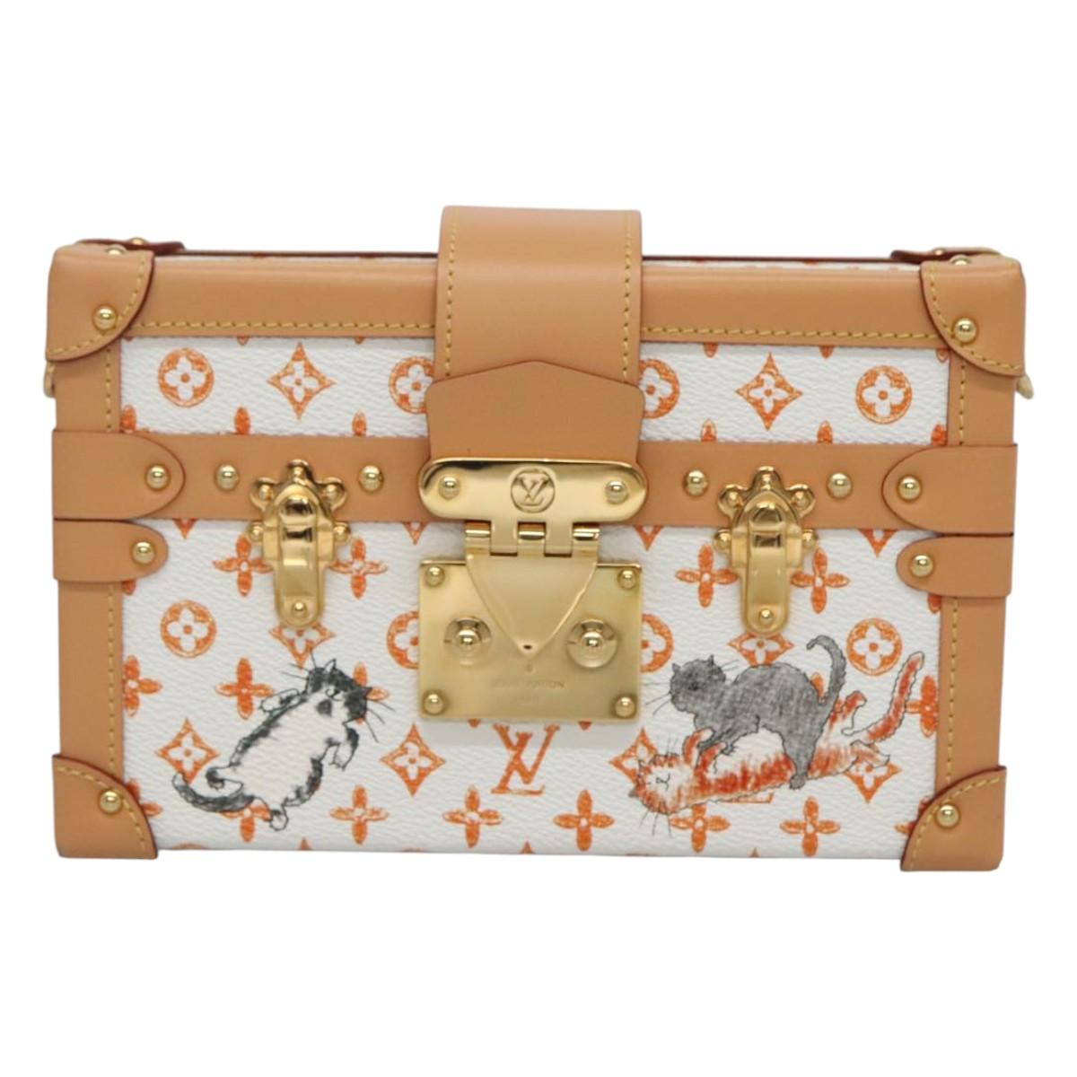Louis Vuitton Petit Malle White Canvas Shoulder Bag (Pre-Owned)