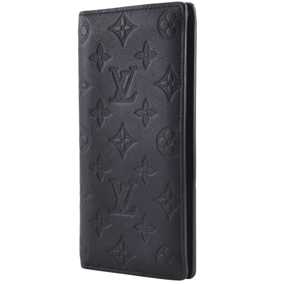 Louis Vuitton Brazza Monogram Shadow Leather Black Leather Wallets Accessory (Pre-Owned)