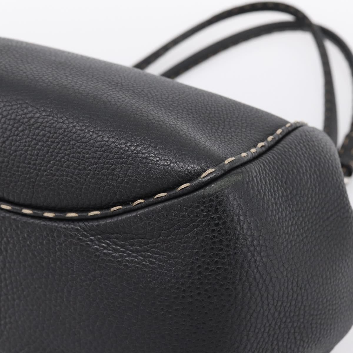 Fendi Selleria Bucket Leather Black Leather Tote Bag Bag (Pre-Owned)