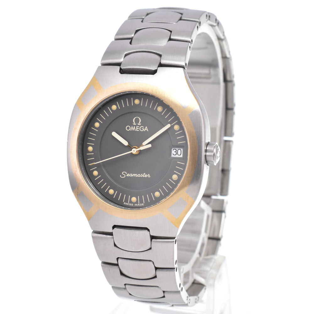Omega Seamaster Polaris Quartz Stainless Steel With Plated Metal Watch (Pre-Owned)