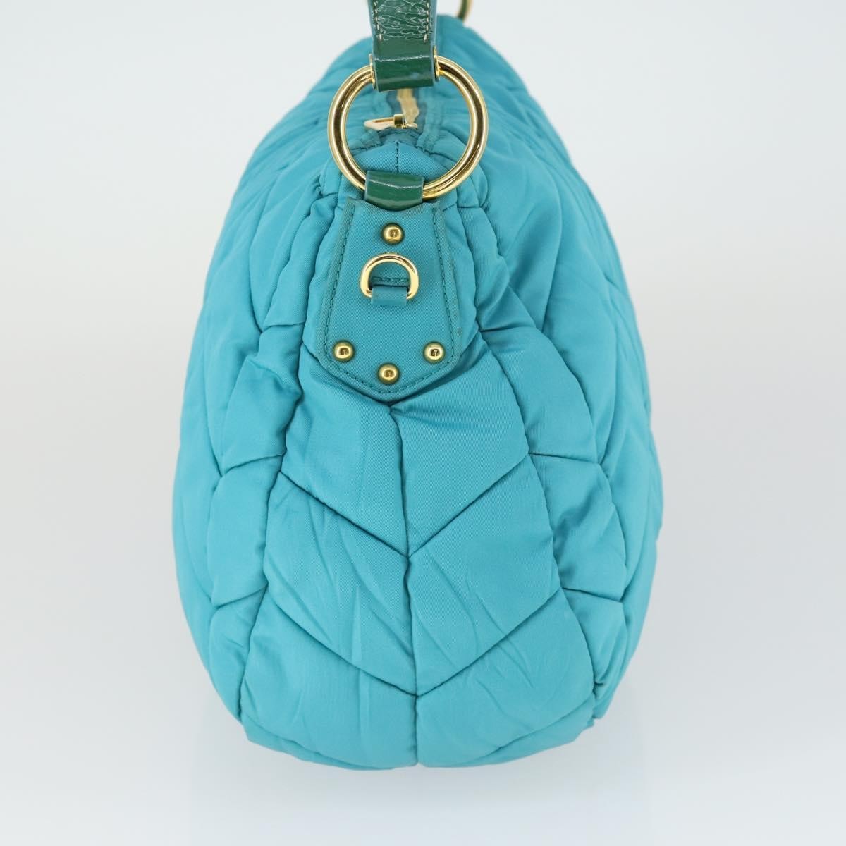 Prada Zip Hobo Chevron Tessuto Blue Nylon Shoulder Bag Bag (Pre-Owned)